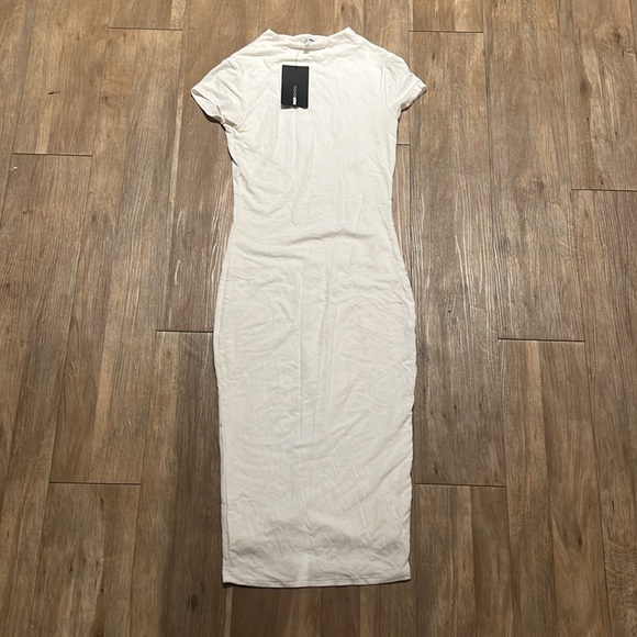 Soft, Fitted, White T-shirt Dress - Picture 8 of 11